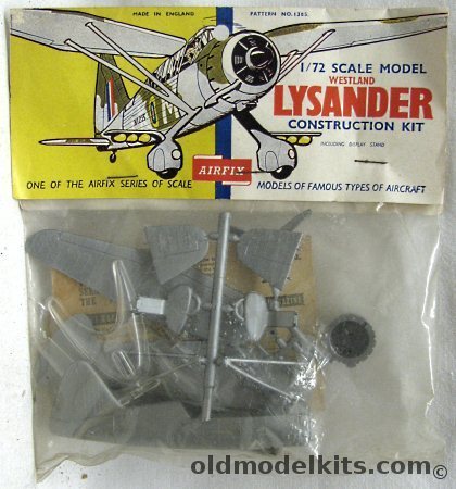 Airfix 1/72 Lysander - Bagged Type 2 Logo, 1385 plastic model kit